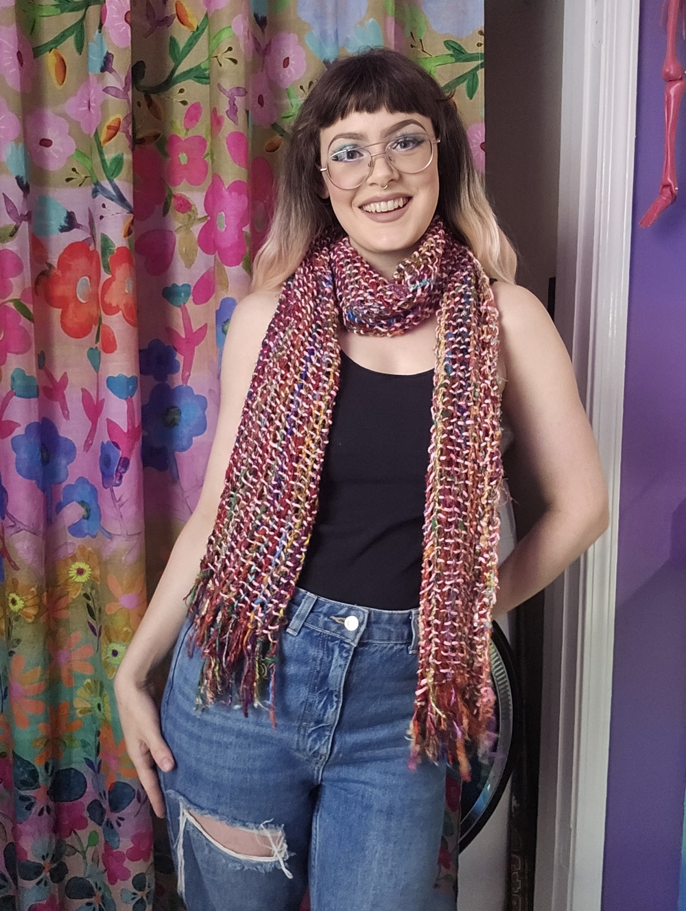Lakhay's Collection 100% Silk Rsinbow Scarf